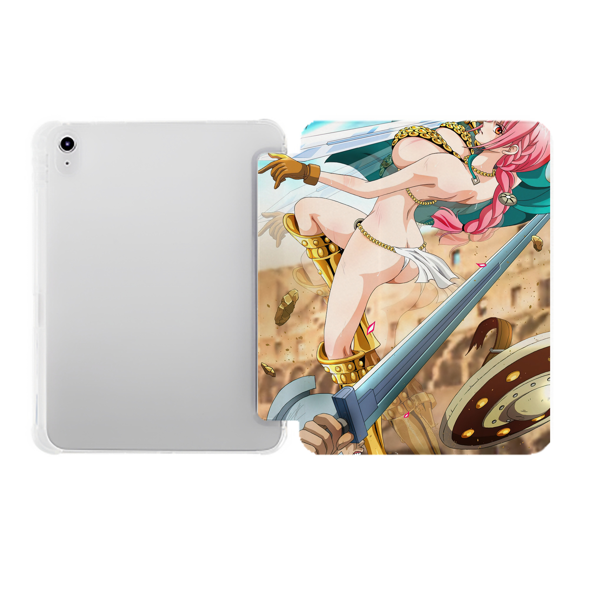 （画像用） ワンピース ONE PIECE IPad ケース ペン収納付き 三つ折りスタンド PUレザー×シリコン 対応機種9.5/10.5/10.9インチ